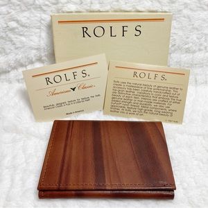 Rolfs Vintage Brown Cowhide Leather Trifold Wallet Made in USA NEW